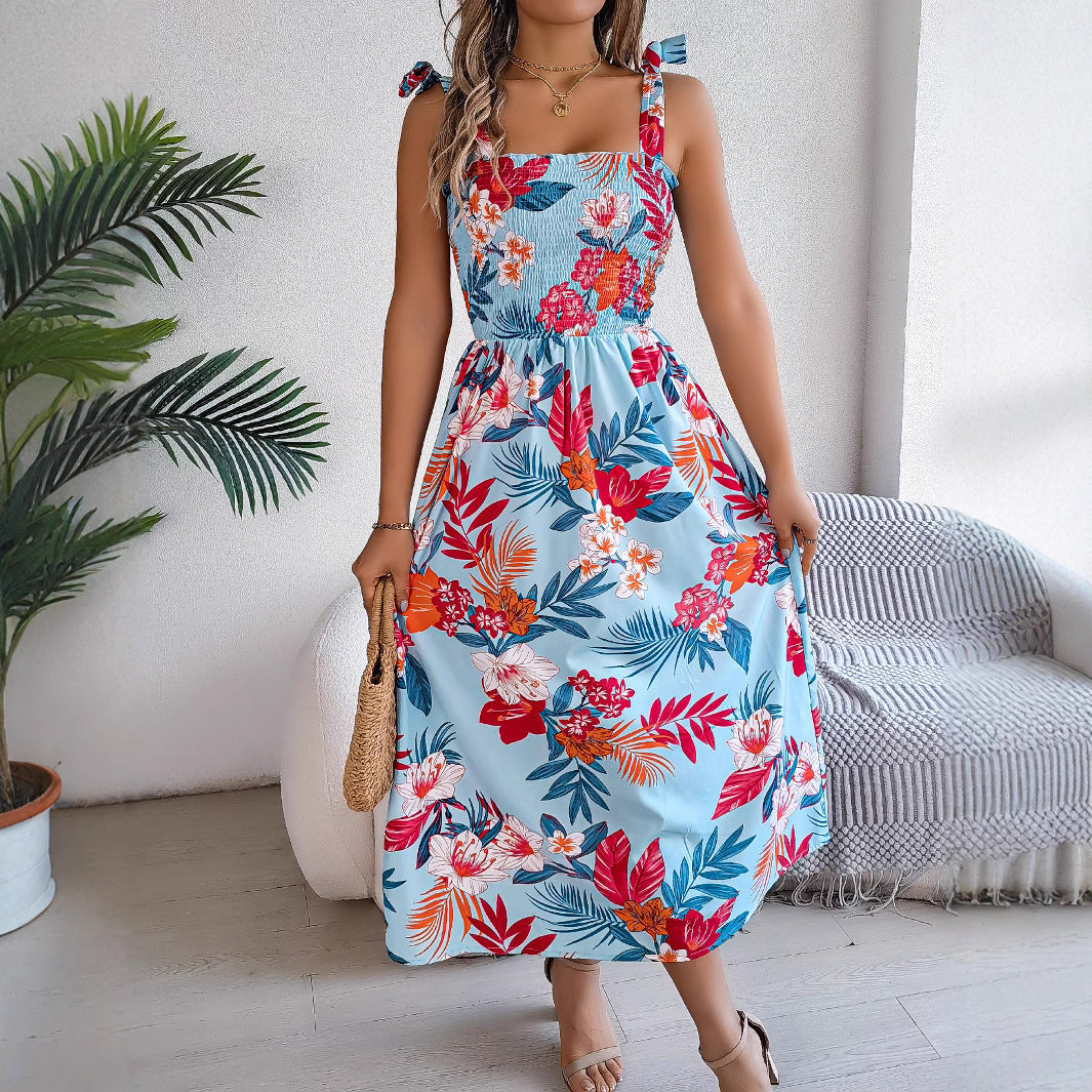 „Marina“ – Sommerkleid mit Blumenprint Korsagen-Top