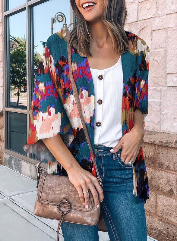 „Alessia“ – Shirt-Jacke mit Blumenprint